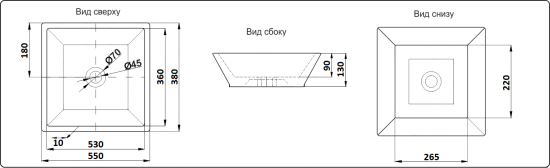 Накладная раковина CeramaLux 9212