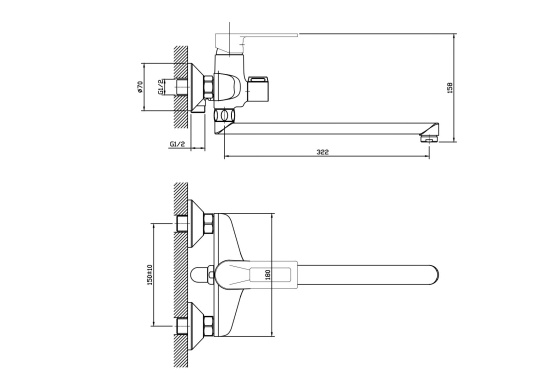 Смеситель для ванны Esko Belgrade BD 31