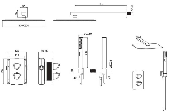 Душевая система Allen Brau Infinity 5.21016-00 хром