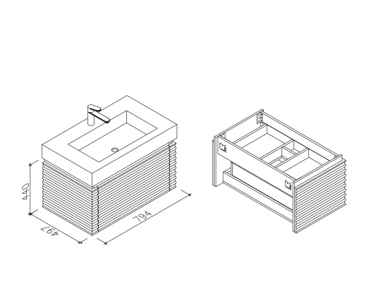 Тумба с раковиной Altrobagno Veneto 800