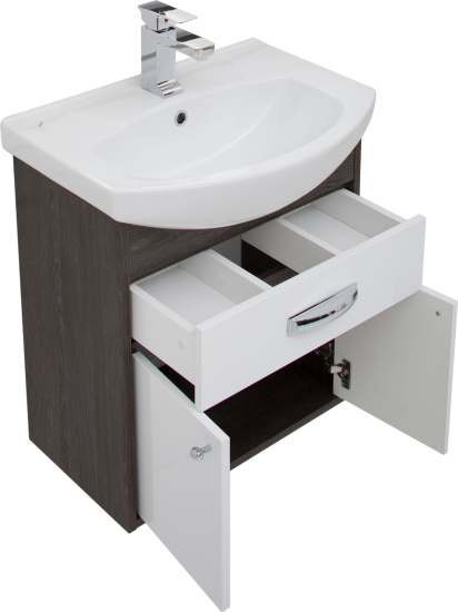 Тумба с раковиной Aquanet Грейс 60 1 ящик, 2 фасада, дуб кантенбери