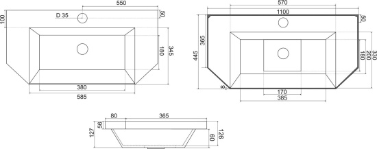 Тумба с раковиной Misty Терра 110 белая