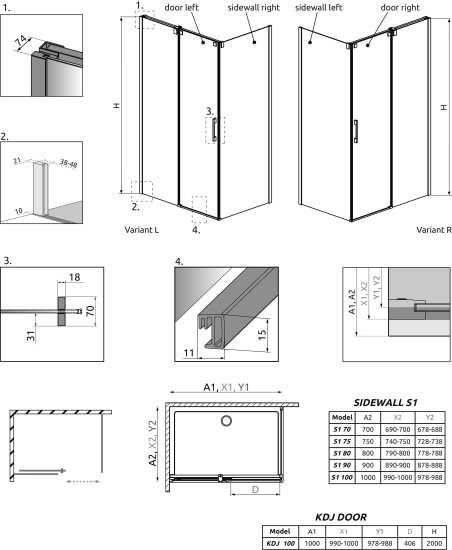 Душевой уголок Radaway Espera KDJ 100x75 L