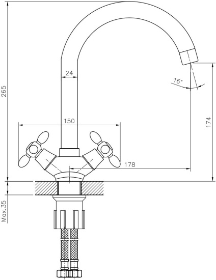 Смеситель для кухни Decoroom DR53 DR53028
