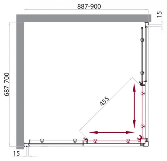 Душевой уголок BelBagno Uno-AH-2-120/80-P-Cr