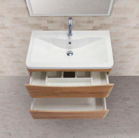 Тумба с раковиной BelBagno Acqua 80 подвесная, rovere rustico