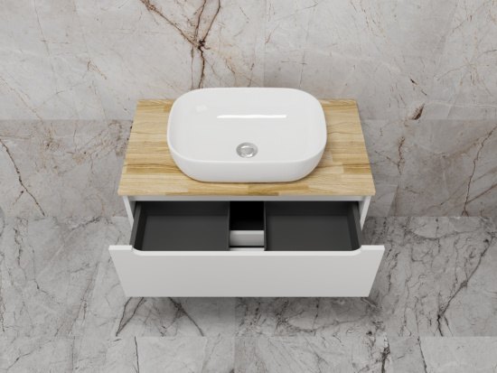 Тумба с раковиной Style Line Бали 80 со столешницей, белый софт