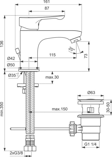 Душевой комплект Ideal Standard Alpha BD004AA