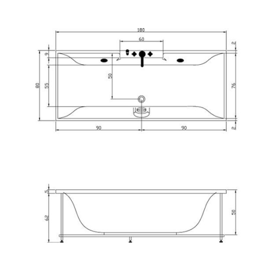 Акриловая ванна Aquatika Минима 180 см Standart