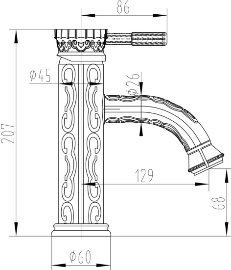 Смеситель для раковины Milacio Villena MC.504.BBR