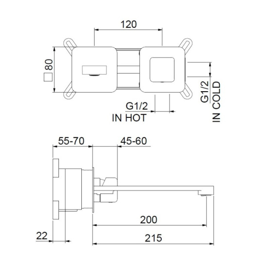 Смеситель для раковины Webert One-X OX830611015, хром/сталь