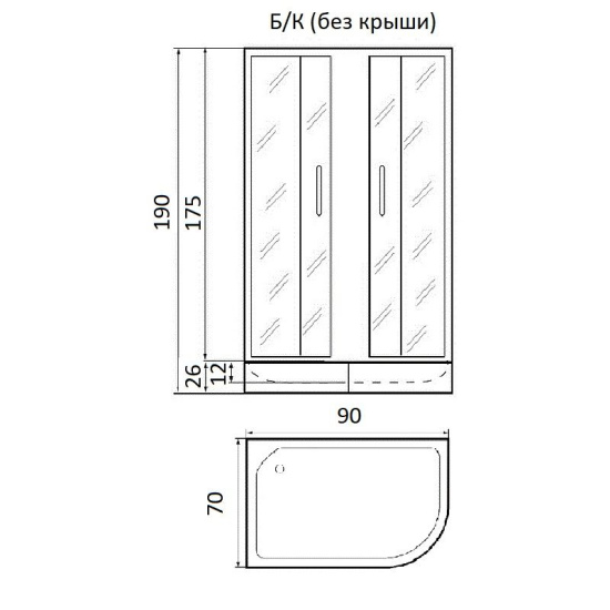 Душевая кабина River Nara Б/К 100/70/24 МТ L
