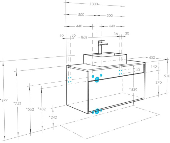 Тумба с раковиной Aquaton Лофт Урбан 100, раковина Mila 35