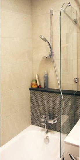 Шторка на ванну GuteWetter Trend Pearl GV-861A правая 70 см стекло бесцветное, фурнитура хром