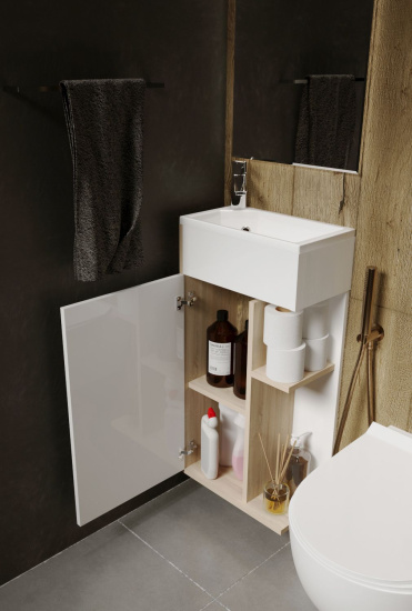 Мебель для ванной 1MarKa Laura 40П подвесная, дуб сонома