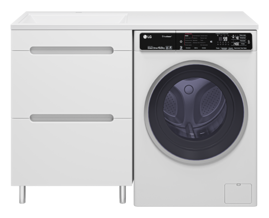 Тумба с раковиной Misty Байкал 55 L под стиральную машину, раковина Гавана 120