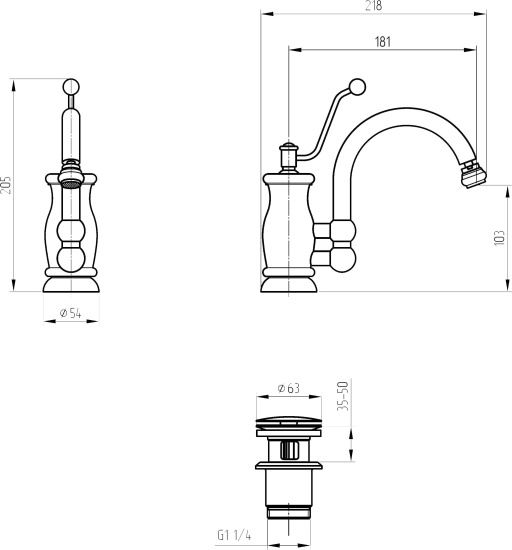 Смеситель для биде Migliore Vivaldi 19535 бронза