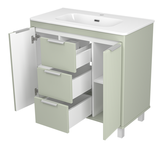 Тумба с раковиной Brevita Risacca Pistachio 90