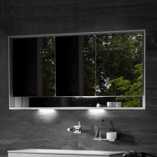 Зеркало-шкаф Keuco Royal Lumos 120 серебристое анодированное с подсветкой