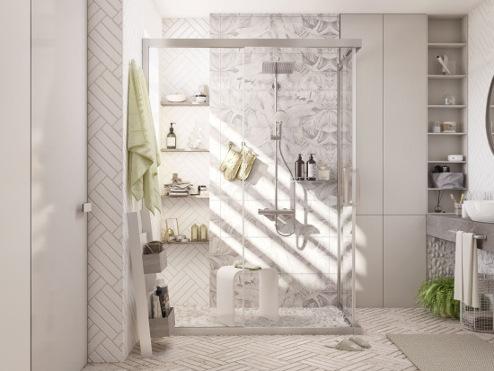 Душевой уголок Stworki Карлстад 140x90 см профиль хром матовый