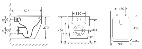 Подвесной унитаз Owl 1975 Eld Ruta-H OWLT190601 безободковый