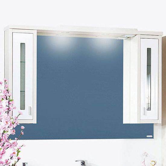 Мебель для ванной Бриклаер Бали 120 светлая лиственница, белый глянец