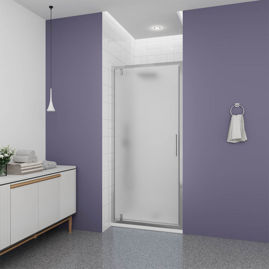 Душевая дверь в нишу Veconi Ottimo P30 CH OP30CH-80-07-C9, профиль хром, стекло матовое