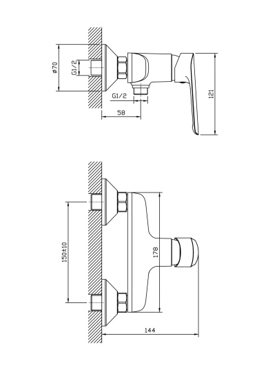 Смеситель для ванны Esko Lagos LG80B