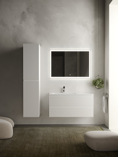 Тумба с раковиной Sancos Snob R 100 Bianco левая SNR100LW, подвесная