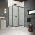 Душевой уголок Vegas Glass ZP+ZPV Protec 120*85 02М 02, профиль черный матовый, стекло шиншилла