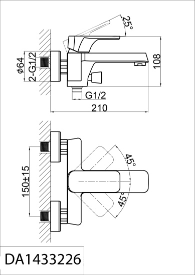 Смеситель для ванны D&K Berlin Steinbeis DA1433226