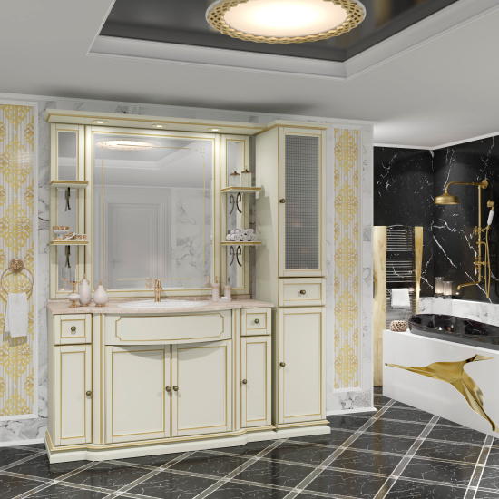 Зеркало Opadiris Корсо-оро №11 cлоновая кость с золотой патиной