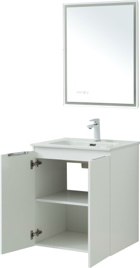 Мебель для ванной Aquanet Алвита new 60 подвесная, белая матовая, с дверками