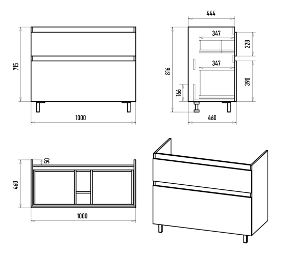 Тумба с раковиной Misty Лаки 100 белая