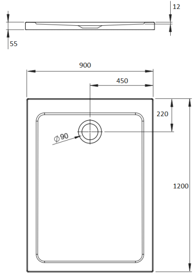 Поддон для душа Radaway Doros F 120x90