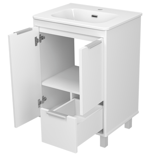 Тумба с раковиной Brevita Рисака White 60