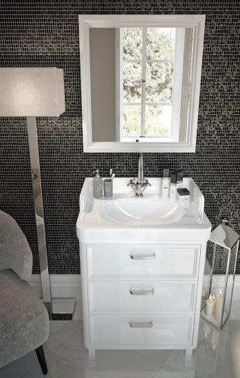 Тумба с раковиной Kerama Marazzi Pompei 60 белая, с 3 ящиками, напольная