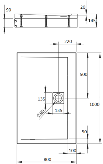 Поддон для душа Radaway Argos D 100x80