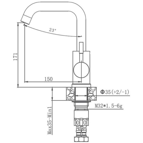 Смеситель для кухни Haiba HB72304-4 сталь