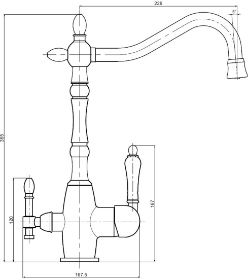 Смеситель для кухни Milacio Castellon Ceramic MC.515.ASN антрацит/сатин