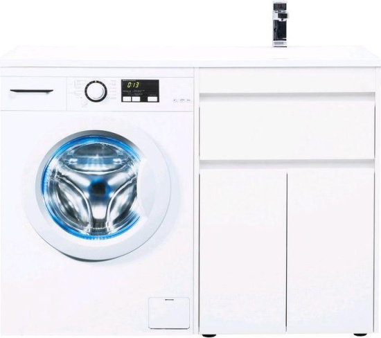 Тумба с раковиной Aquanet Токио 120 R белая напольная, 1 ящик, 2 дверцы