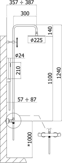 Душевая стойка Paffoni Birillo Fix ZCOL684LIQBO белая