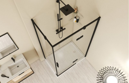 Душевой уголок Bravat Blackline 120х80х195, R