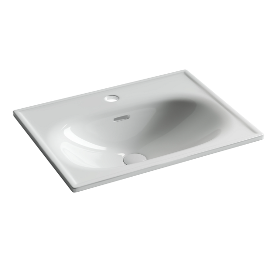 Тумба с раковиной Sancos Code 60 подвесная, белая матовая, раковина белая