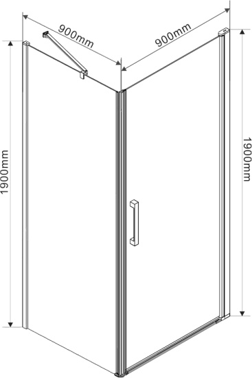 Душевой уголок Vincea Orta VSR-1O9090CH-R 90х90 см, стекло шиншилла, R