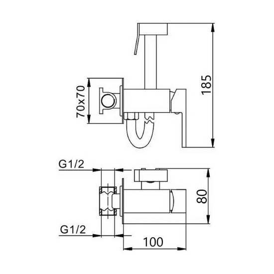 Гигиенический душ Filarete Fing FL101BL со смесителем, черный