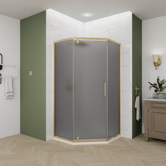 Душевой уголок Veconi Ottimo P10 GR 80x80 OP10GR-8080-12-C9, профиль графит брашированный, стекло матово-тонированное