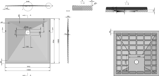 Поддон для душа Vincea VST-4SR1010A 100x100 антрацит