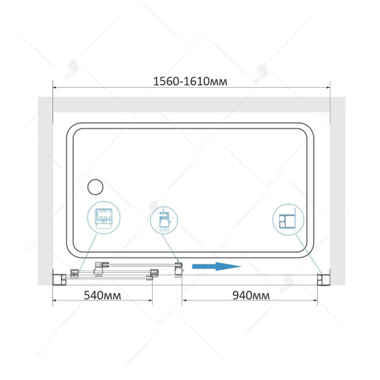 Шторка на ванну RGW Screens SC-41 1600х1500 профиль хром, стекло прозрачное