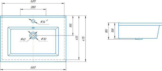 Мебель для ванной Misty Кантри 65 подвесная, 2 ящика